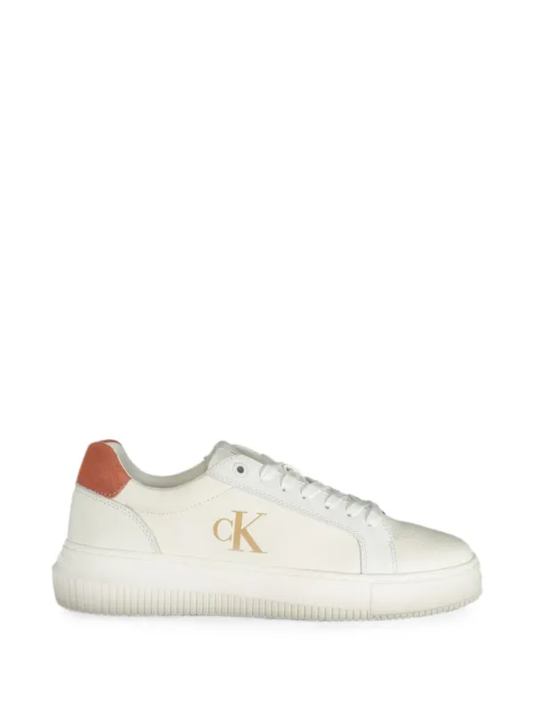 Calvin Klein Logo-print Lace-up Sneakers in White
