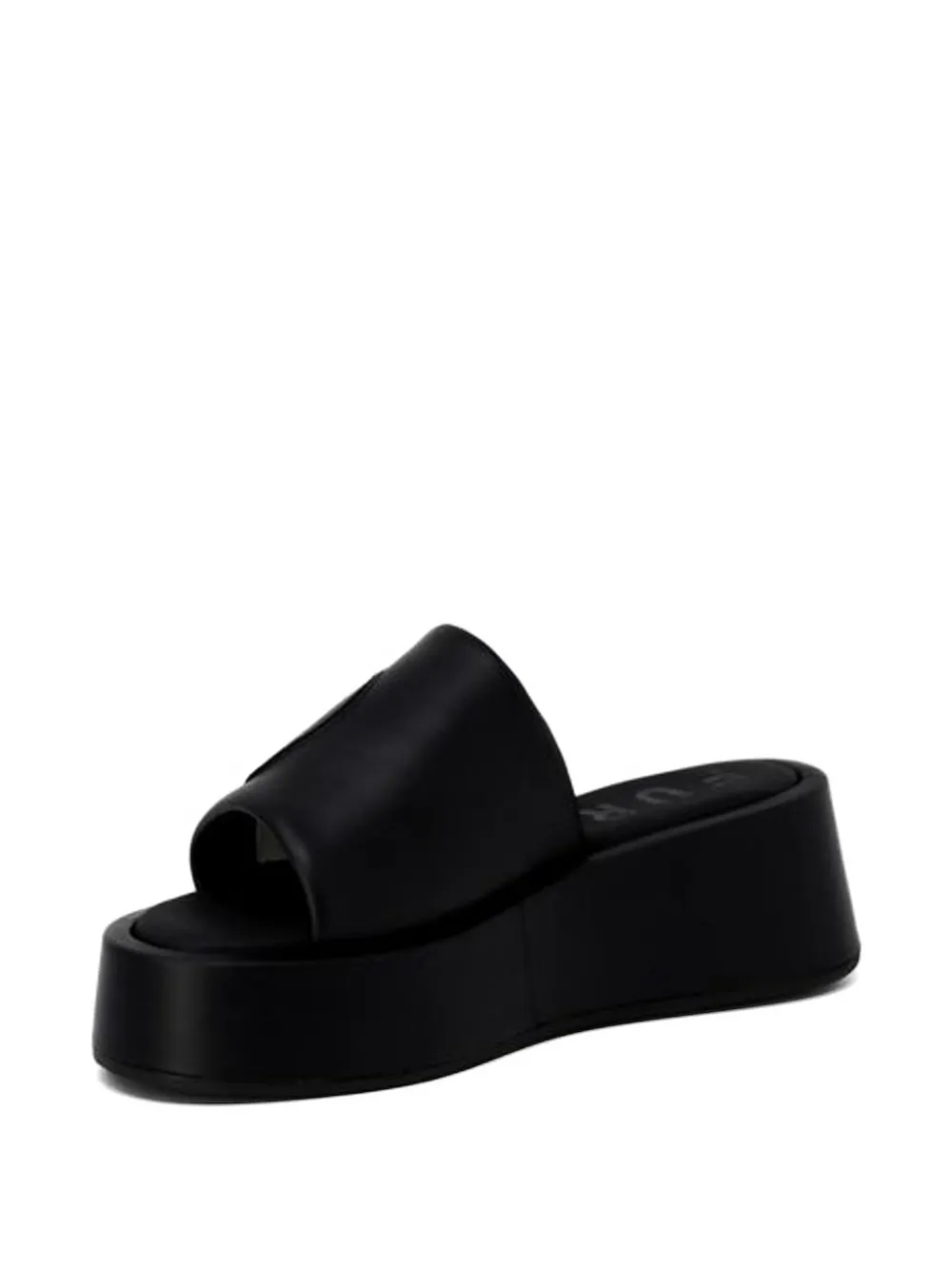 Furla 1927 leather platform sandals Zwart