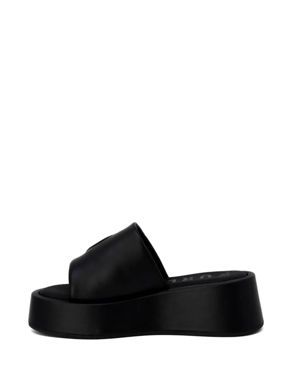 Furla 1927 leather platform sandals Zwart