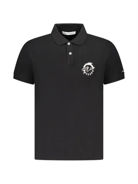 Trussardi playera tipo polo manga corta con logo estampado