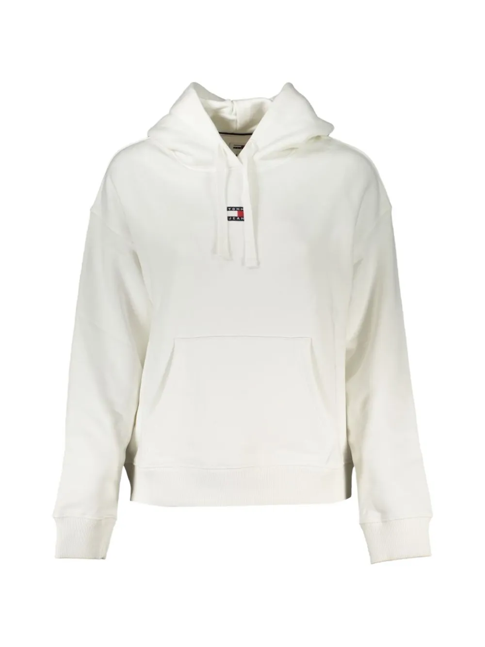 Tommy Jeans logo-patch drawstring hoodie - Bianco