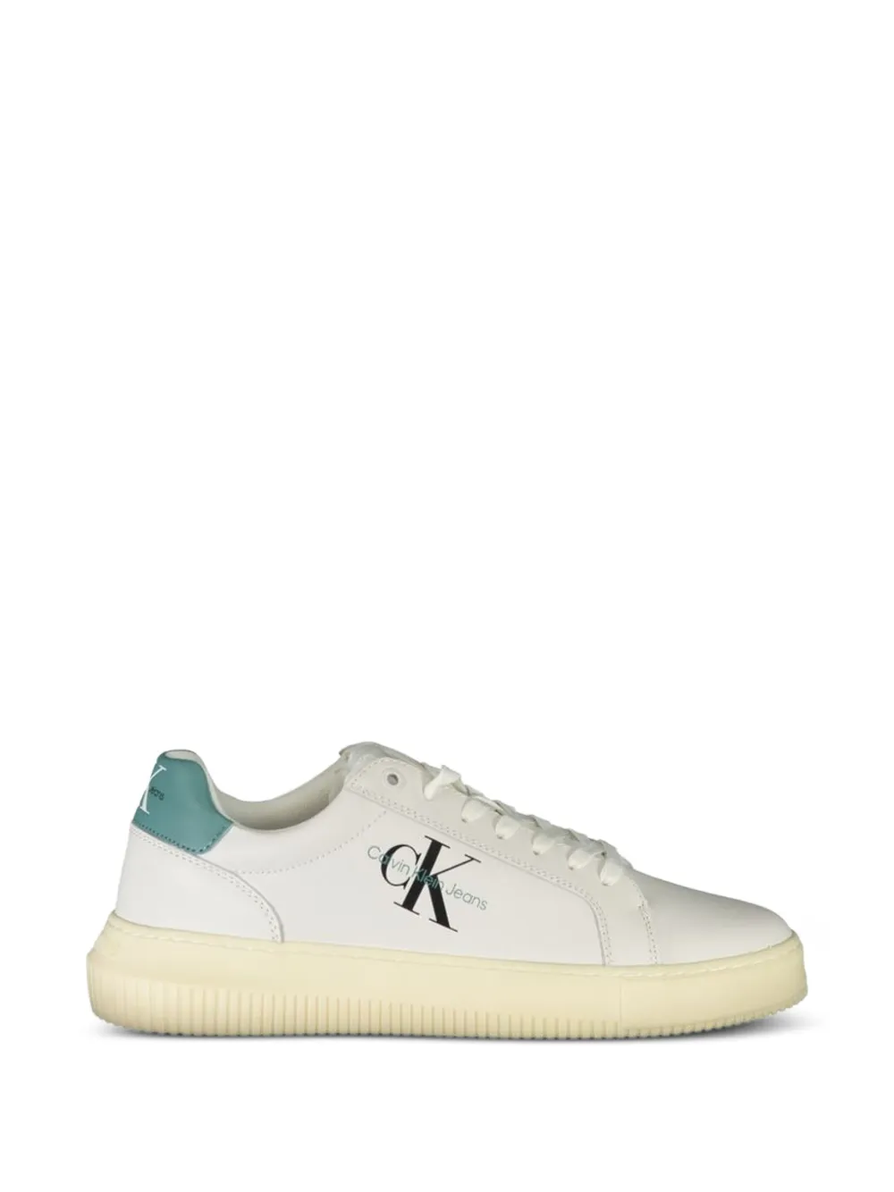 Calvin Klein monogram-print leather sneakers - Bianco