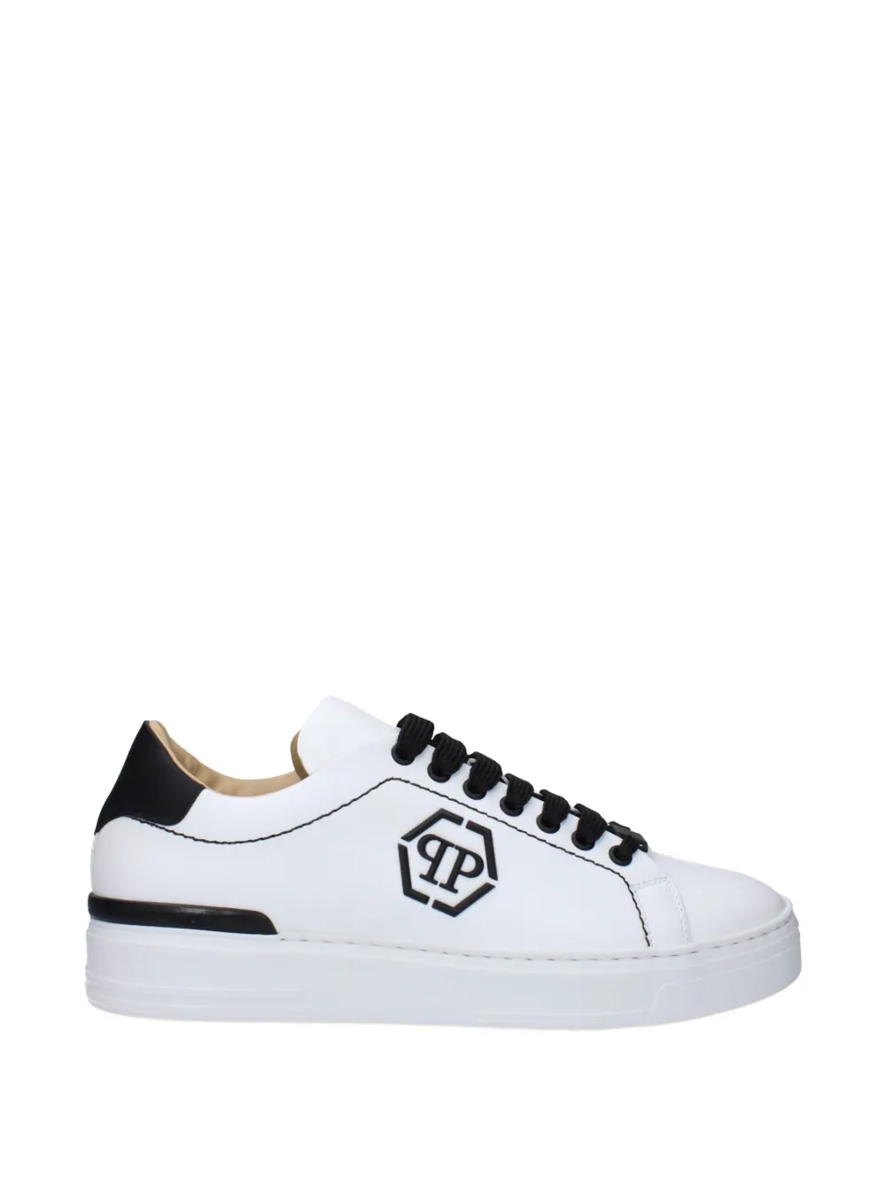 Philipp Plein logo-patch lace-up sneakers - Weiß
