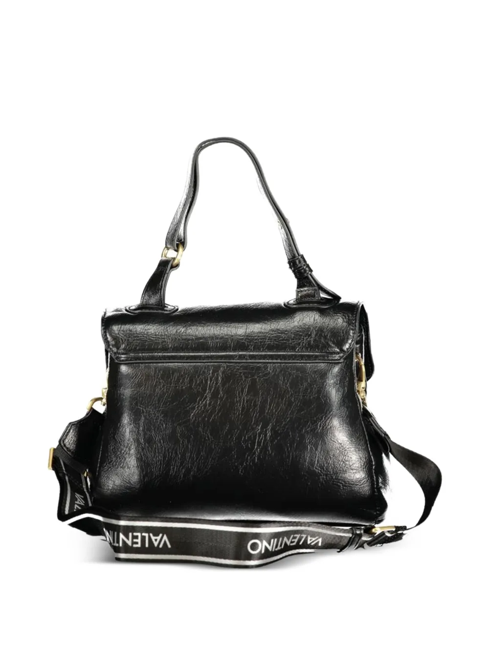 MARIO VALENTINO Shopper met logoplakkaat en gekreukt effect Zwart