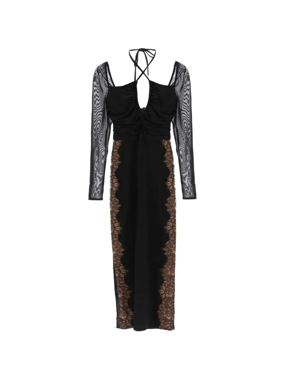 Self-Portrait midi lace-panelled cut-out dress · 8
