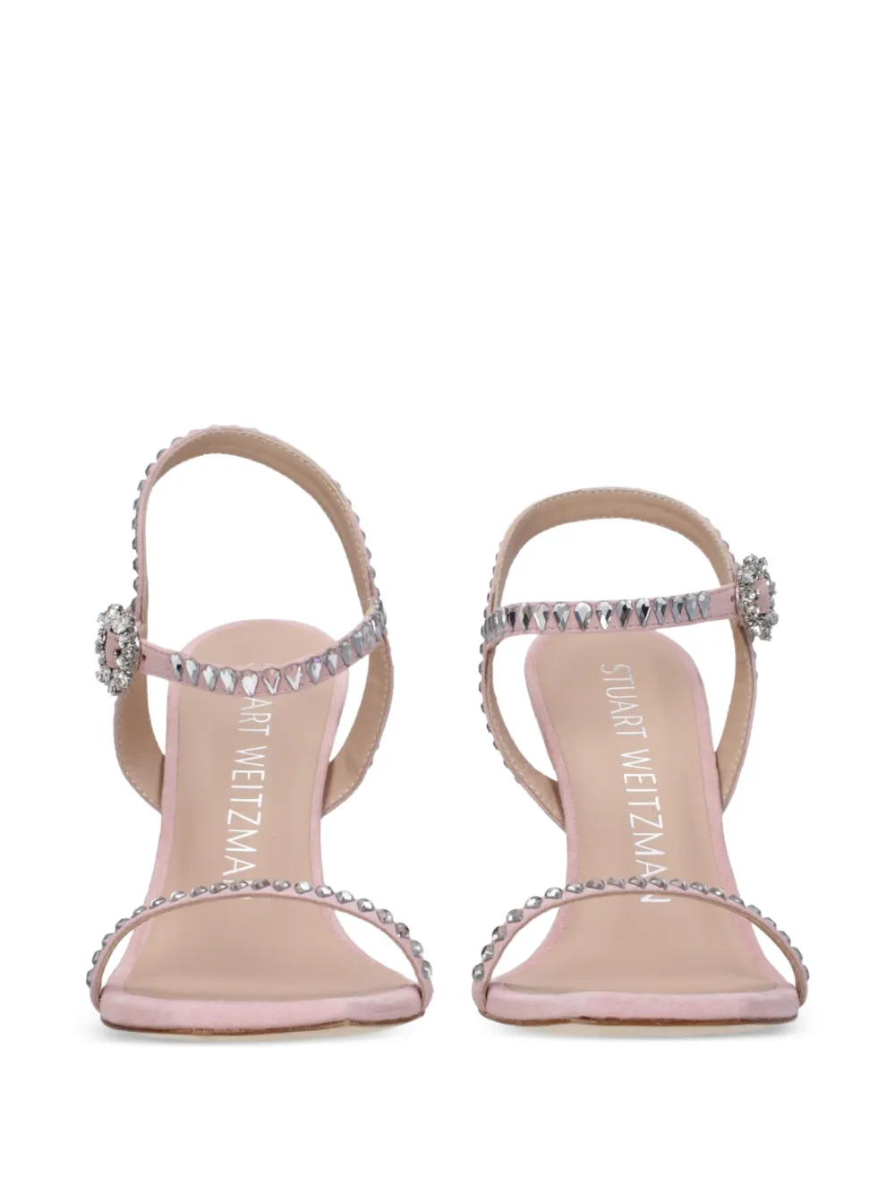 Stuart Weitzman 100 mm sandalen verfraaid met kristallen Roze