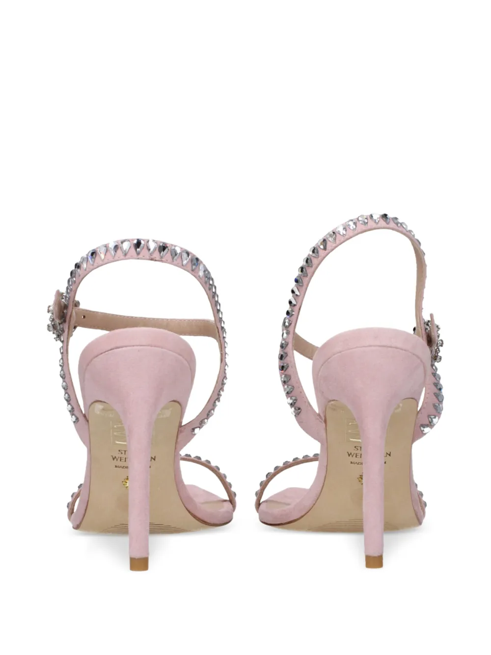 Stuart Weitzman 100 mm sandalen verfraaid met kristallen Roze