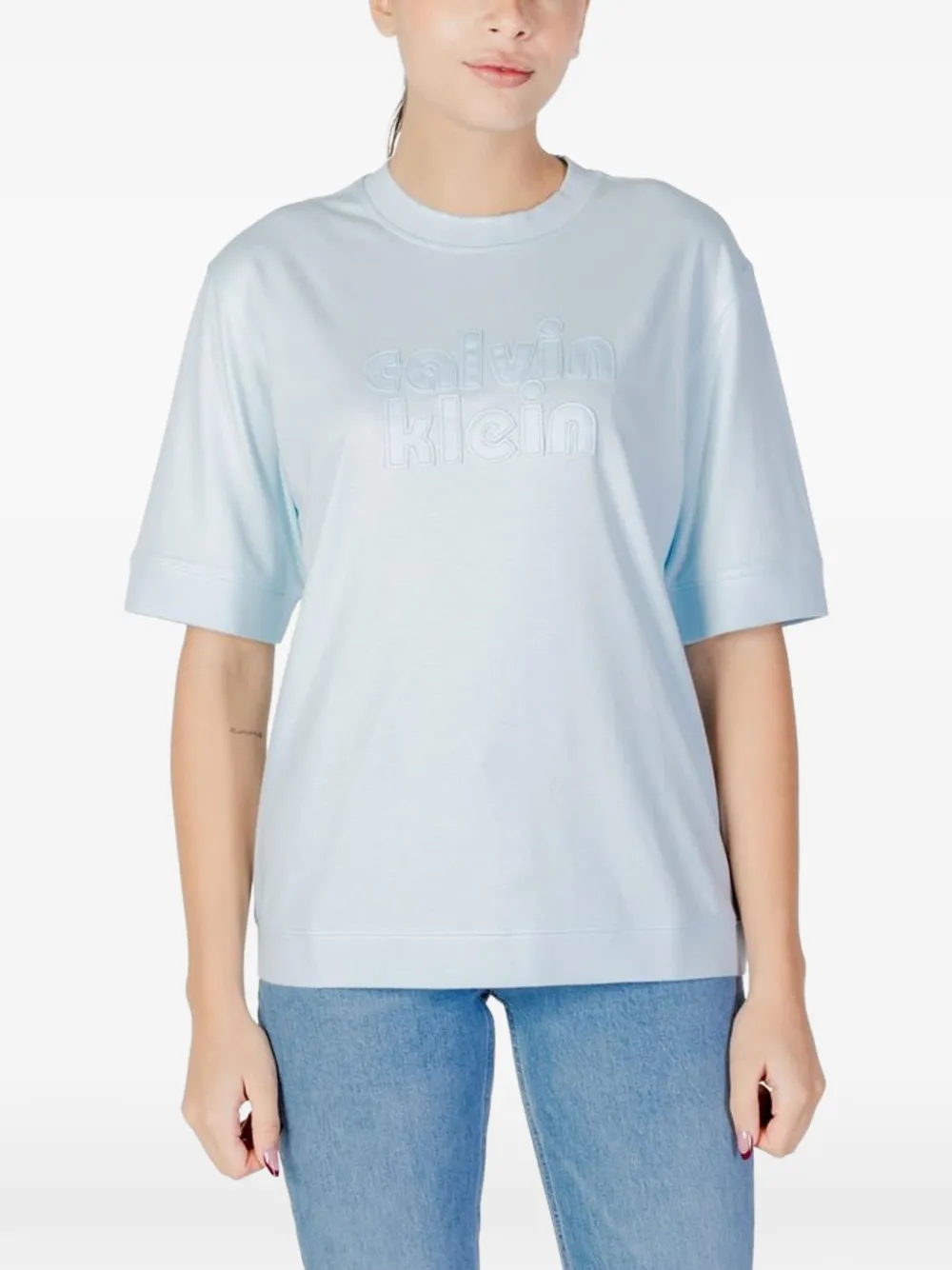 Calvin Klein Jeans embossed-logo T-shirt - Blu
