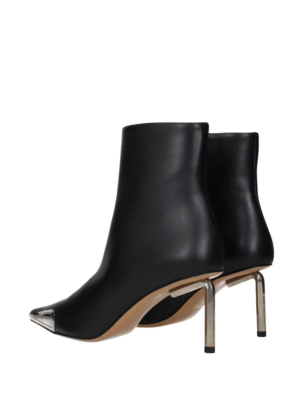 Off-White metal-cap stiletto ankle boots Zwart