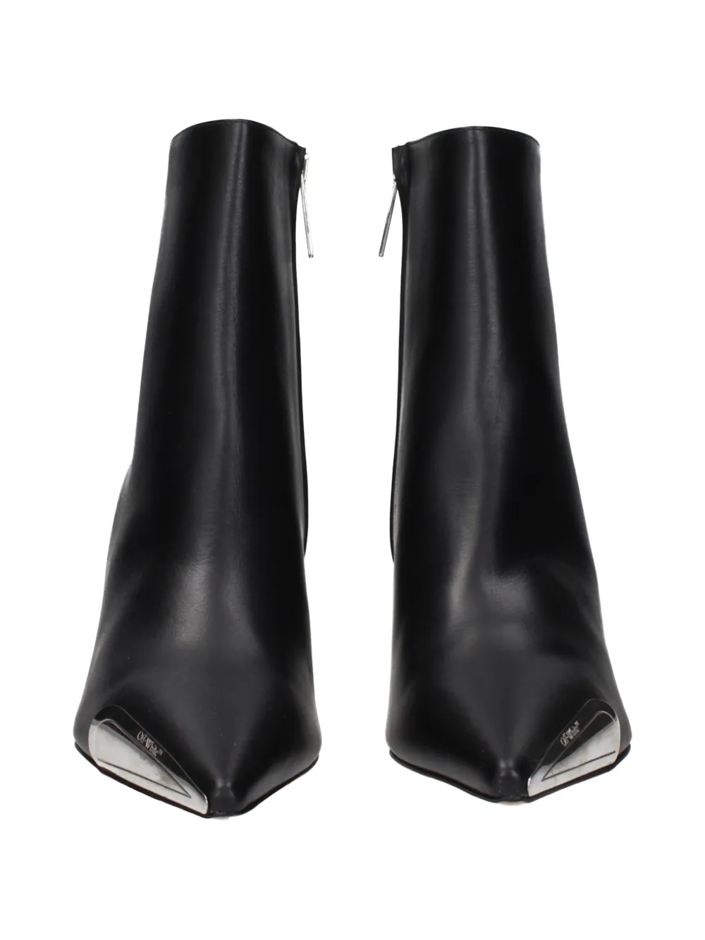 Off-White metal-cap stiletto ankle boots Zwart