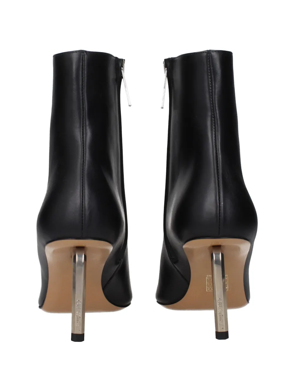 Off-White metal-cap stiletto ankle boots Zwart