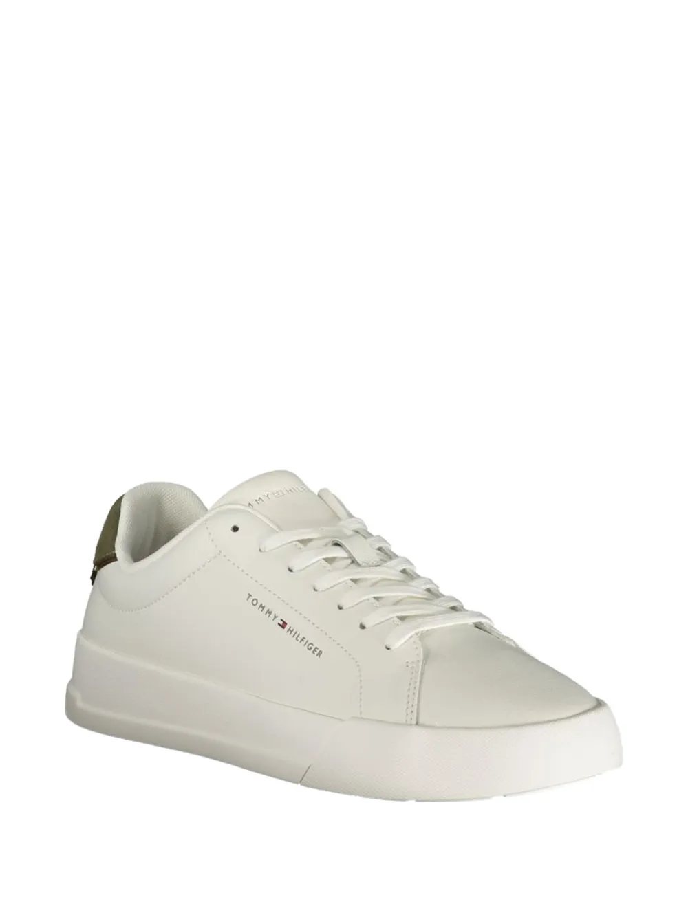 Tommy Hilfiger Pebble Grain Court lace-up leather sneakers Wit