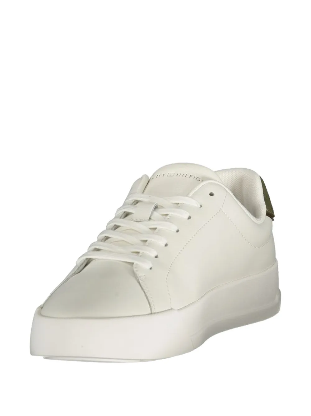 Tommy Hilfiger Pebble Grain Court lace-up leather sneakers Wit