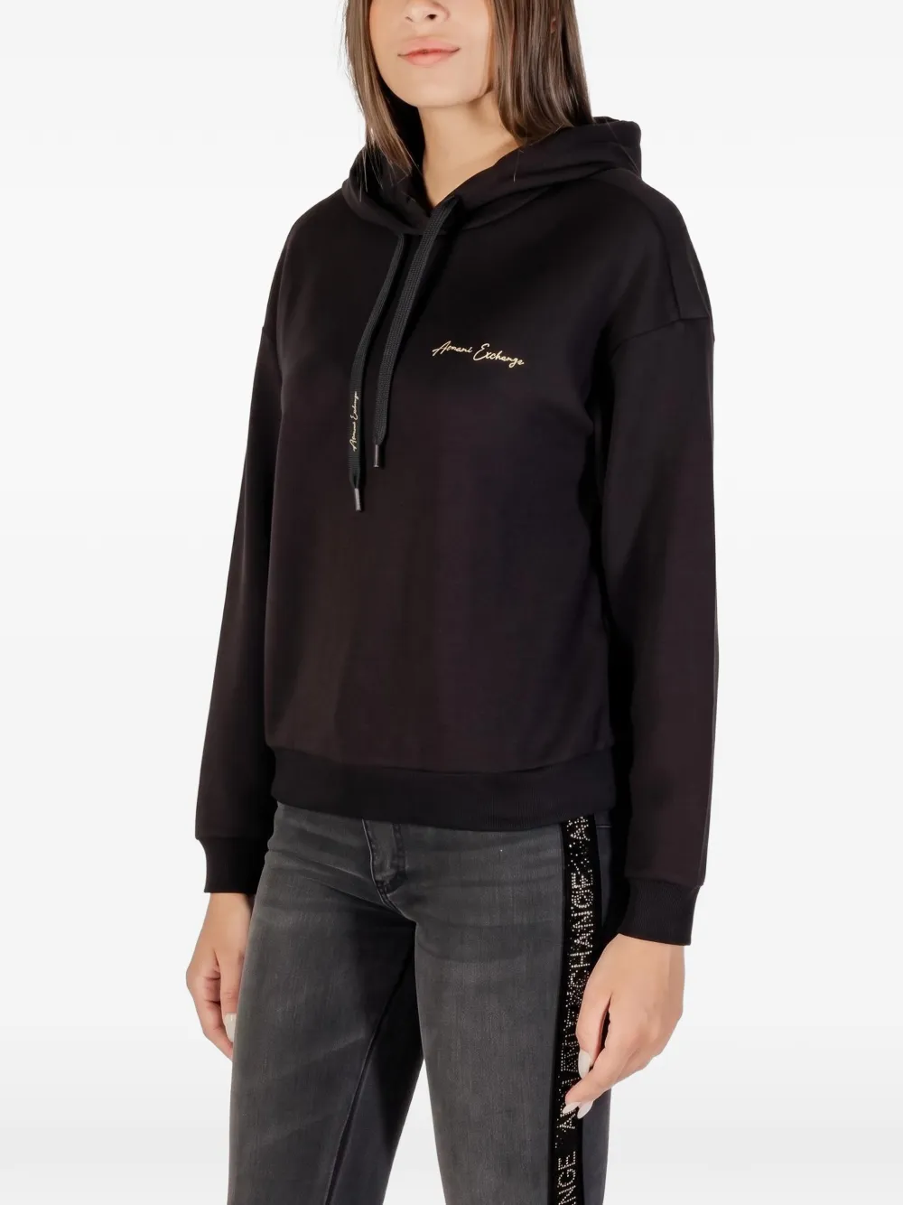 Armani Exchange Hoodie met logo Zwart
