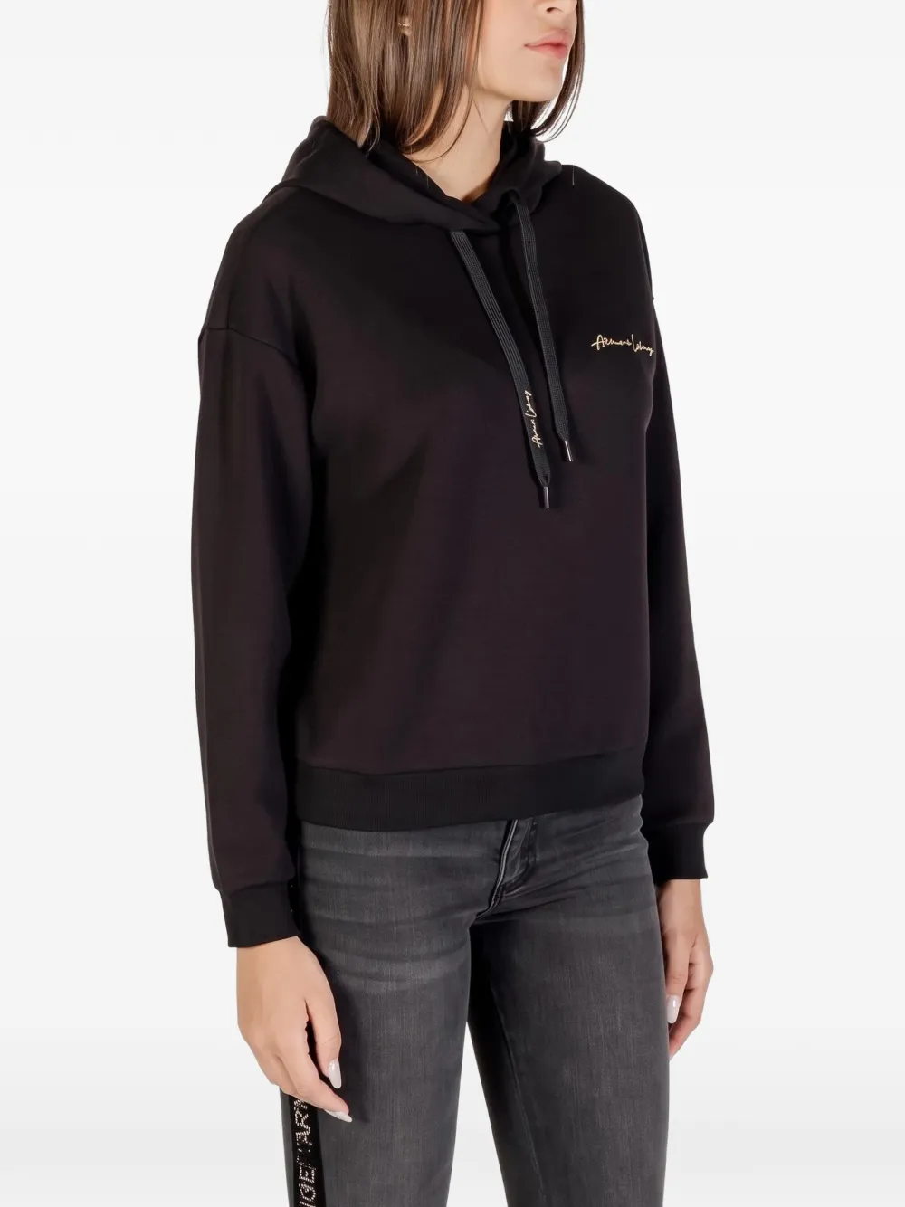 Armani Exchange Hoodie met logo Zwart