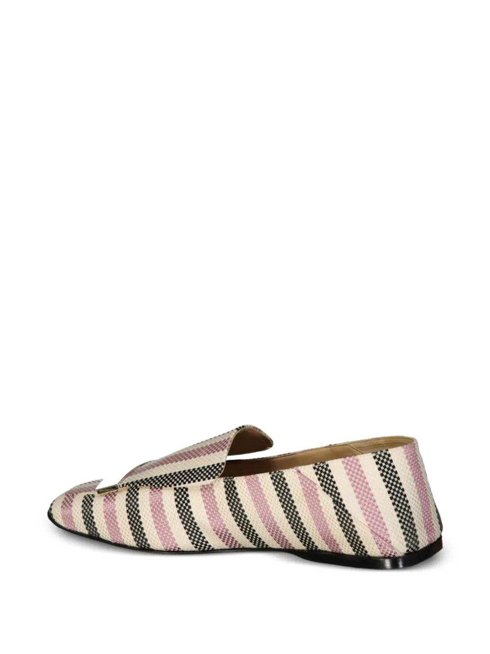 Sergio Rossi striped logo-plaque loafers Beige