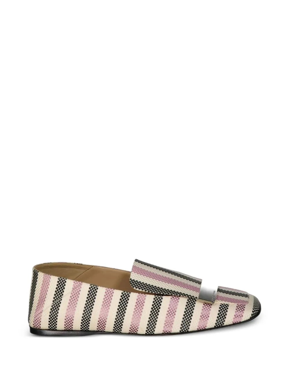 Sergio Rossi striped logo-plaque loafers - Toni neutri