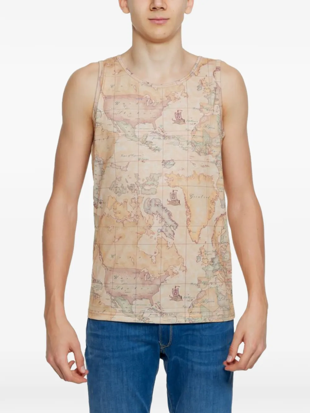 ALVIERO MARTINI 1° CLASSE world-map tank top - Toni neutri