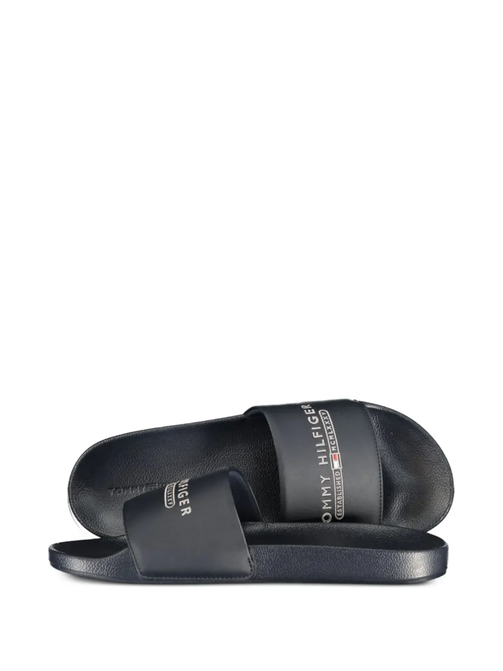 Tommy Hilfiger logo-print slides Blauw