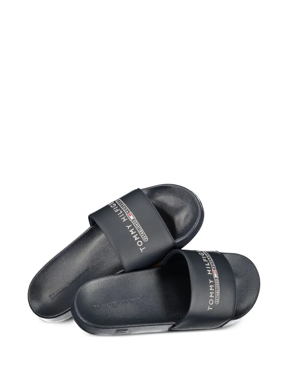 Tommy Hilfiger logo-print slides Blauw