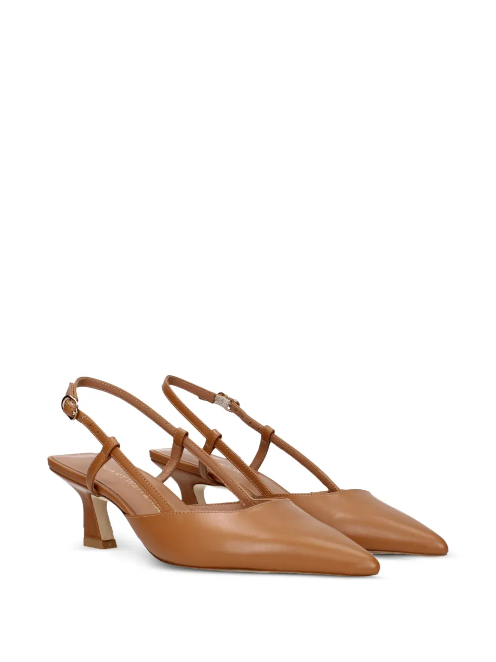 Stuart Weitzman 50mm leather heeled sandals Beige