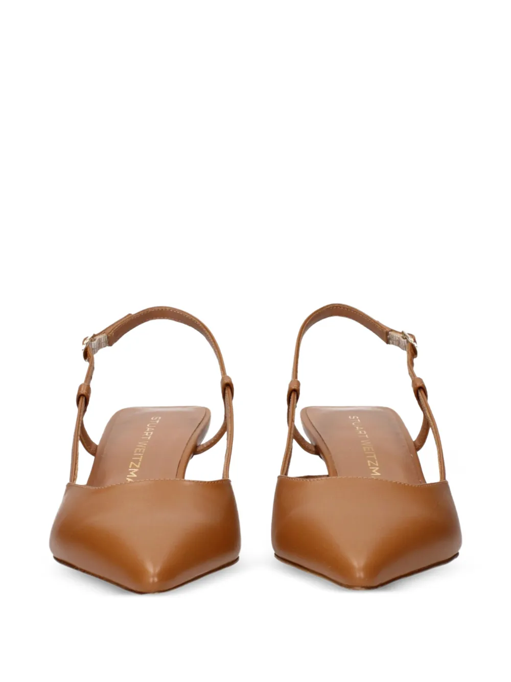 Stuart Weitzman 50mm leather heeled sandals Beige
