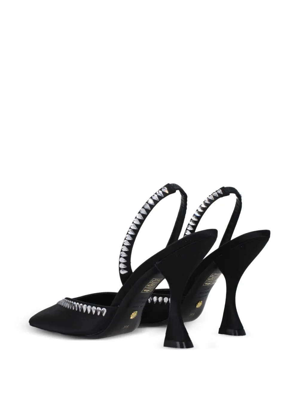 Stuart Weitzman rhinestone-embellished satin sandals Zwart