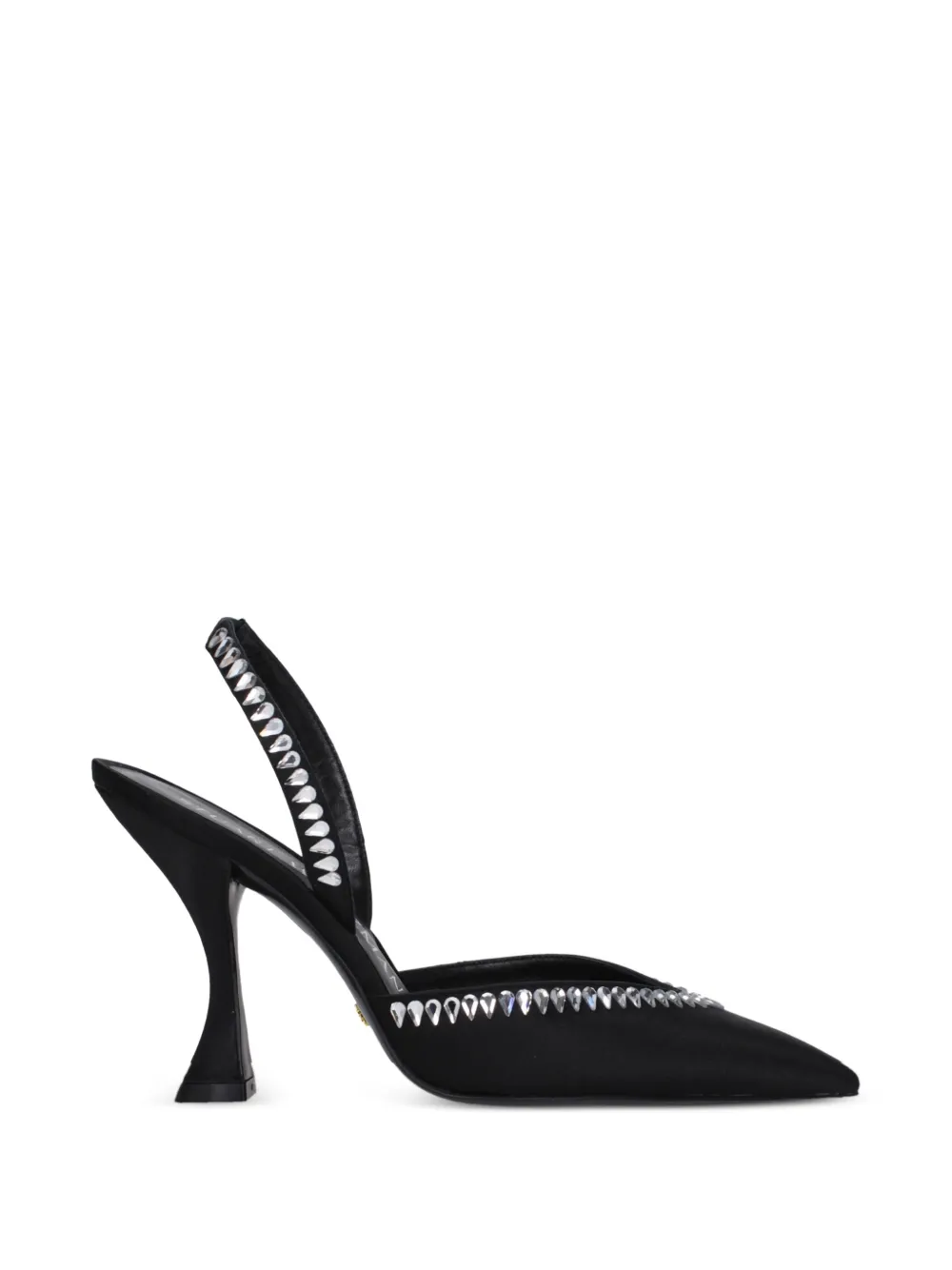 Stuart Weitzman rhinestone-embellished satin sandals - Schwarz