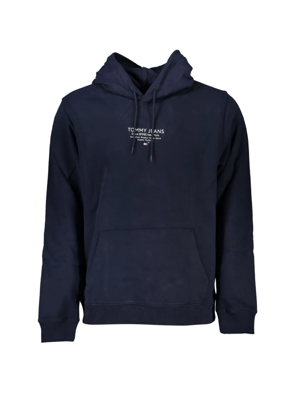 Tommy Jeans logo-print kangaroo-pocket hoodie - Blu
