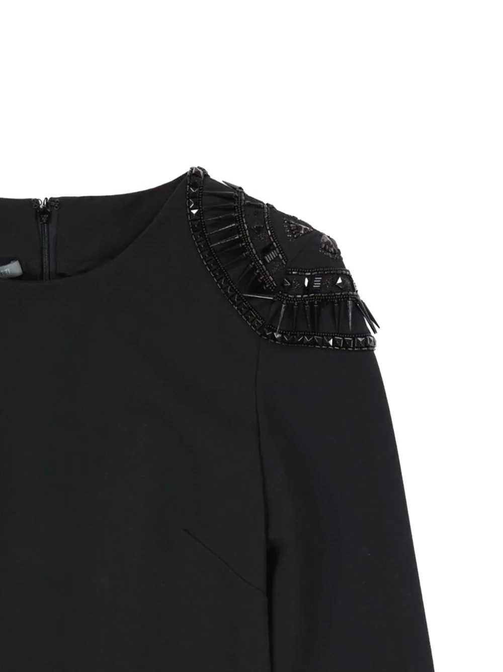 Alberta Ferretti Midi-jurk verfraaid met kralen Zwart