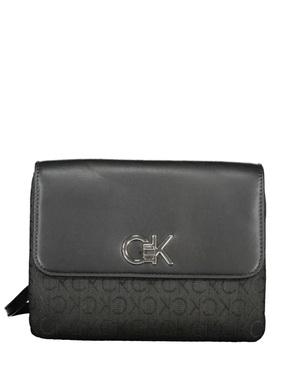 Calvin Klein monogram flap crossbody bag - Nero