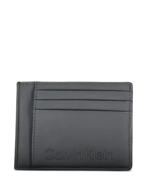 Calvin Klein logo-embossed leather card holder