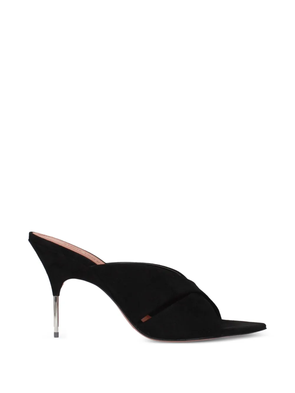 Amina Muaddi open toe heeled mules Zwart