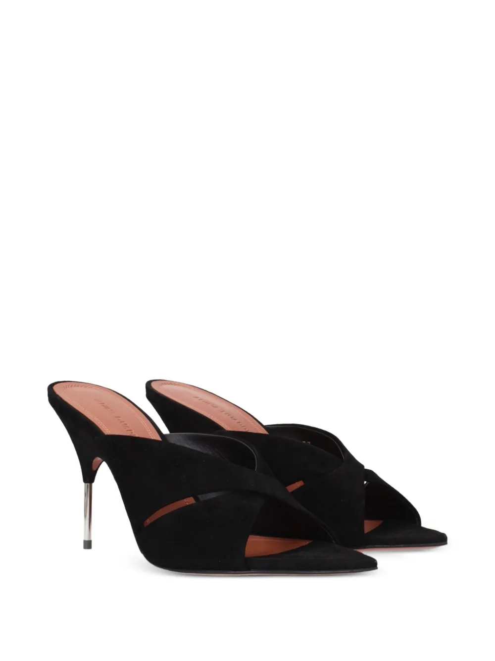 Amina Muaddi open toe heeled mules Zwart