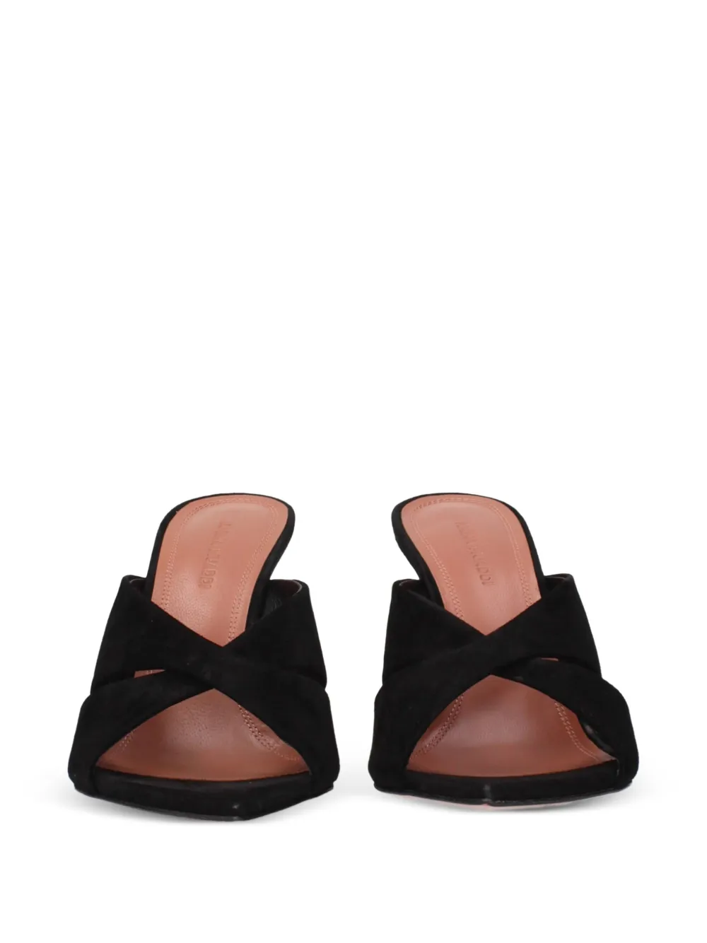 Amina Muaddi open toe heeled mules Zwart