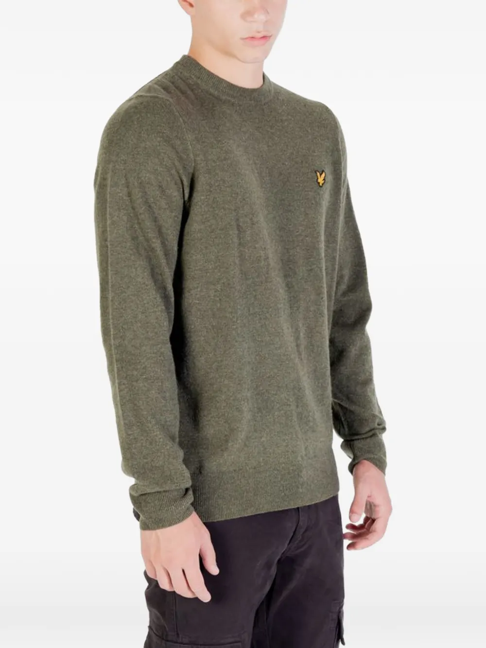 Lyle & Scott Trui met logopatch Groen