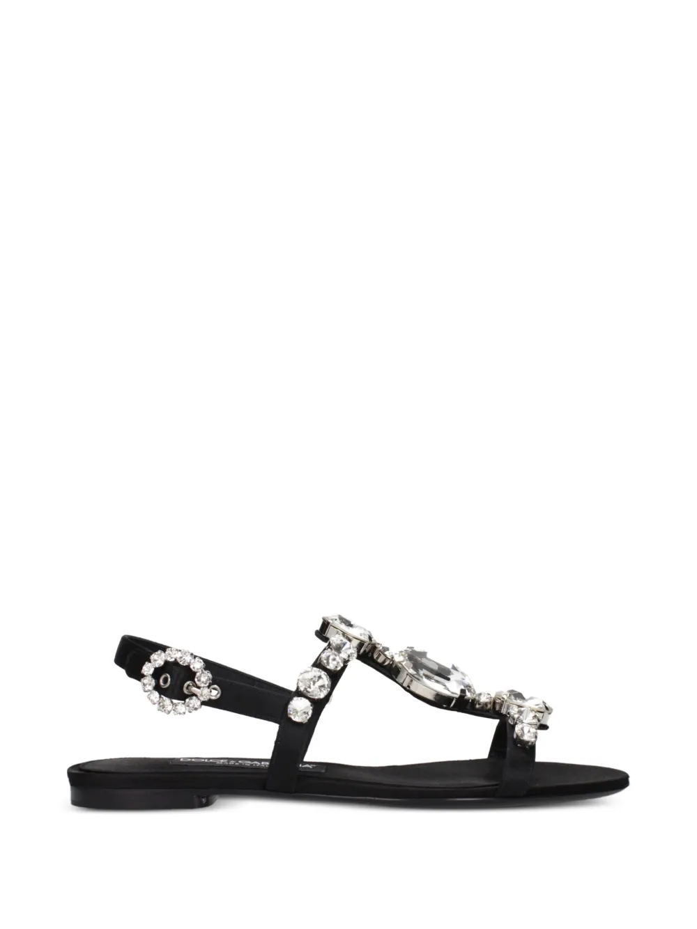 Dolce & Gabbana crystal-embellished satin sandals Zwart