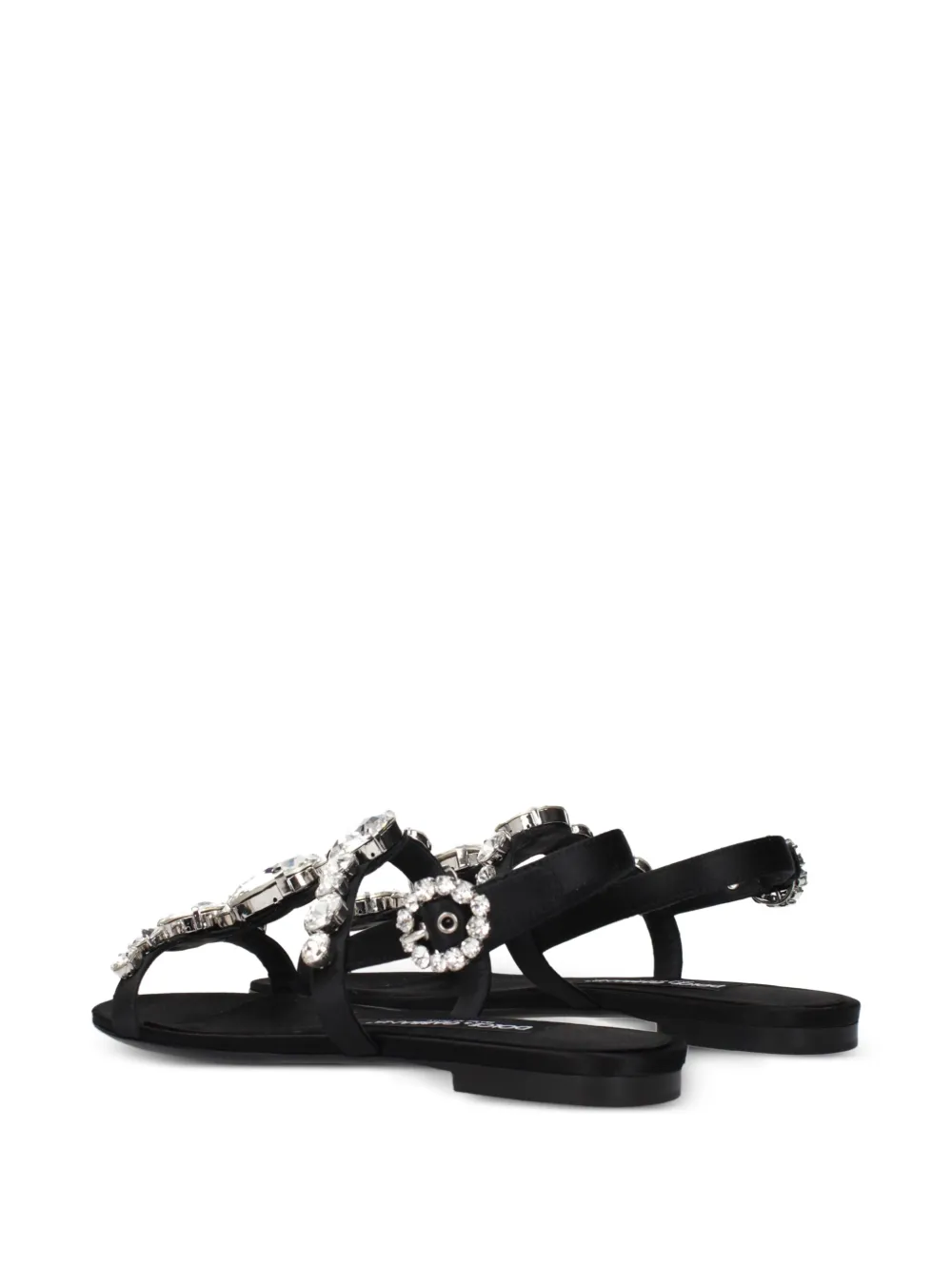 Dolce & Gabbana crystal-embellished satin sandals Zwart