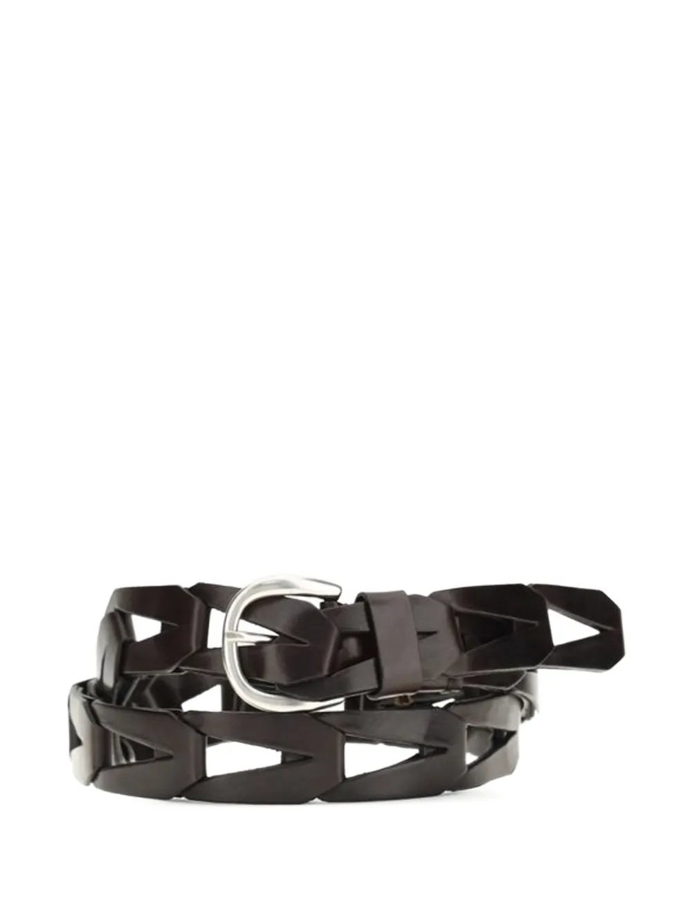 P.A.R.O.S.H. Braided Cutout Leather Belt | Black | FARFETCH