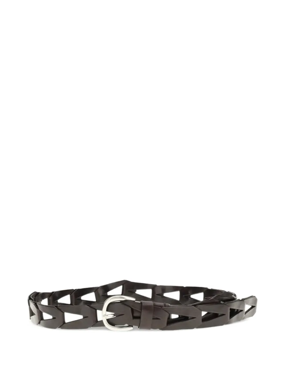 P.a.r.o.s.h Braided Cutout Leather Belt In Gray