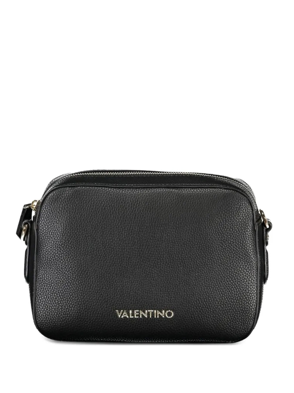 MARIO VALENTINO pebbled-texture logo-lettering crossbody bag - Nero