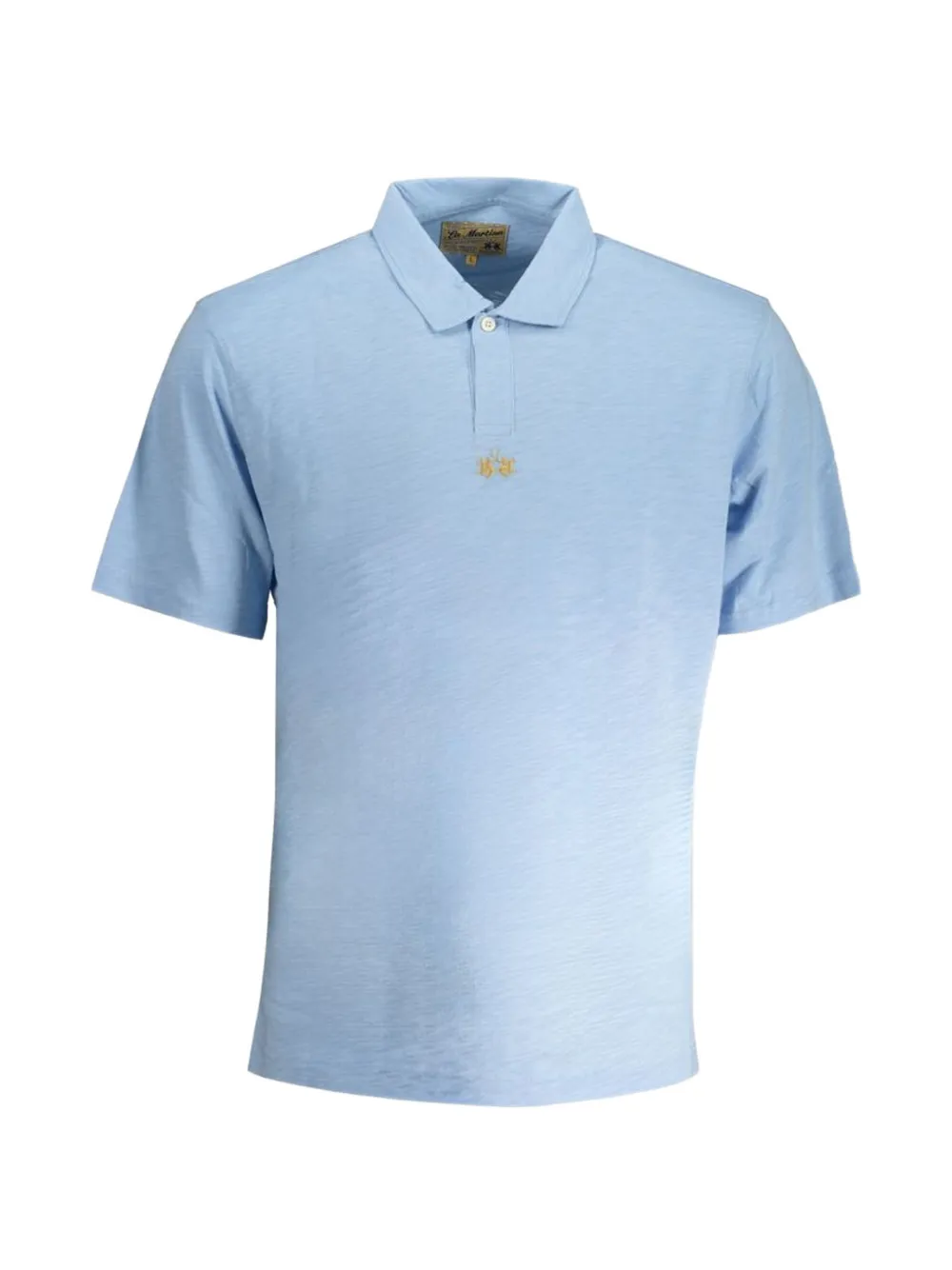 La Martina logo-embroidered short-sleeve cotton polo shirt - Blau