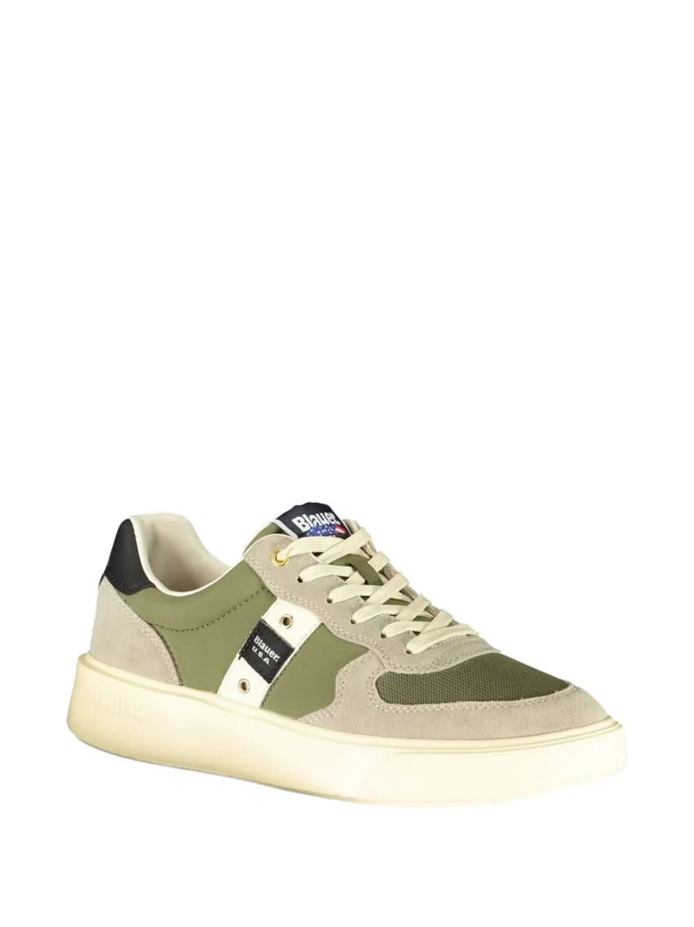 Blauer suede-panelled chunky-sole sneakers Groen