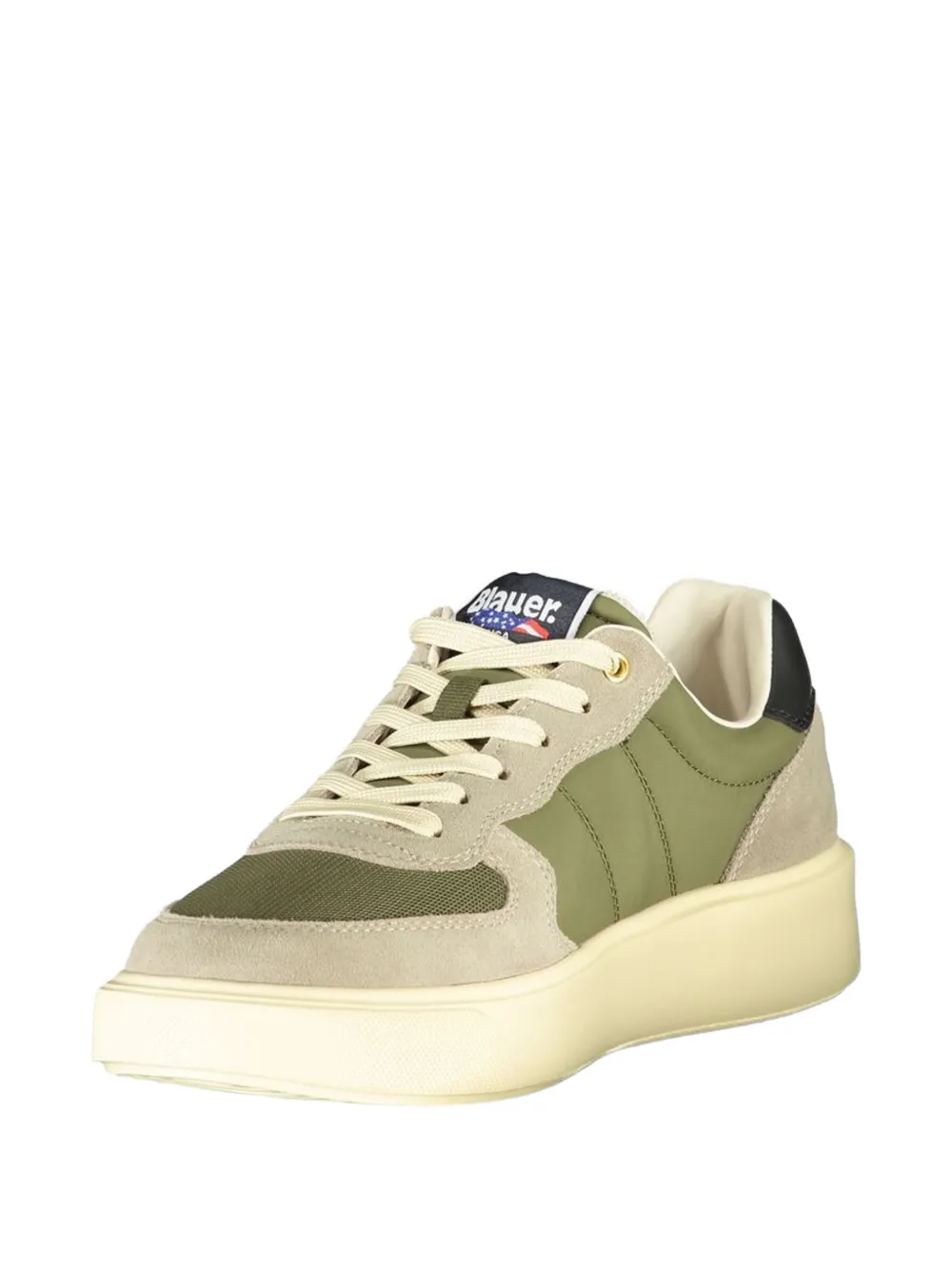 Blauer suede-panelled chunky-sole sneakers Groen