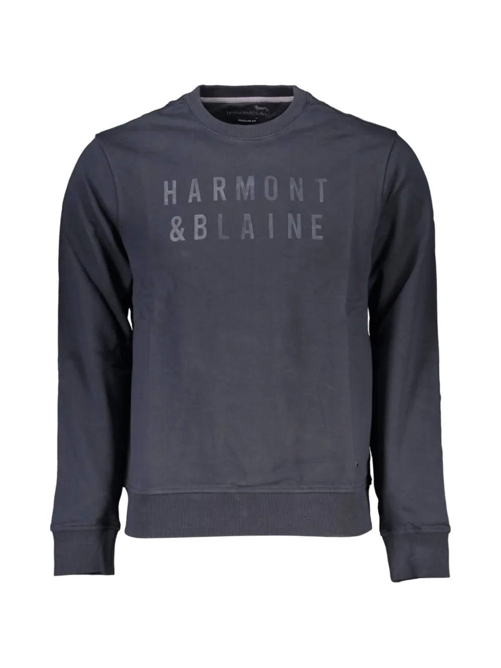 Harmont & Blaine 엠보스드 로고 크루 넥 스웨터 | 블루
