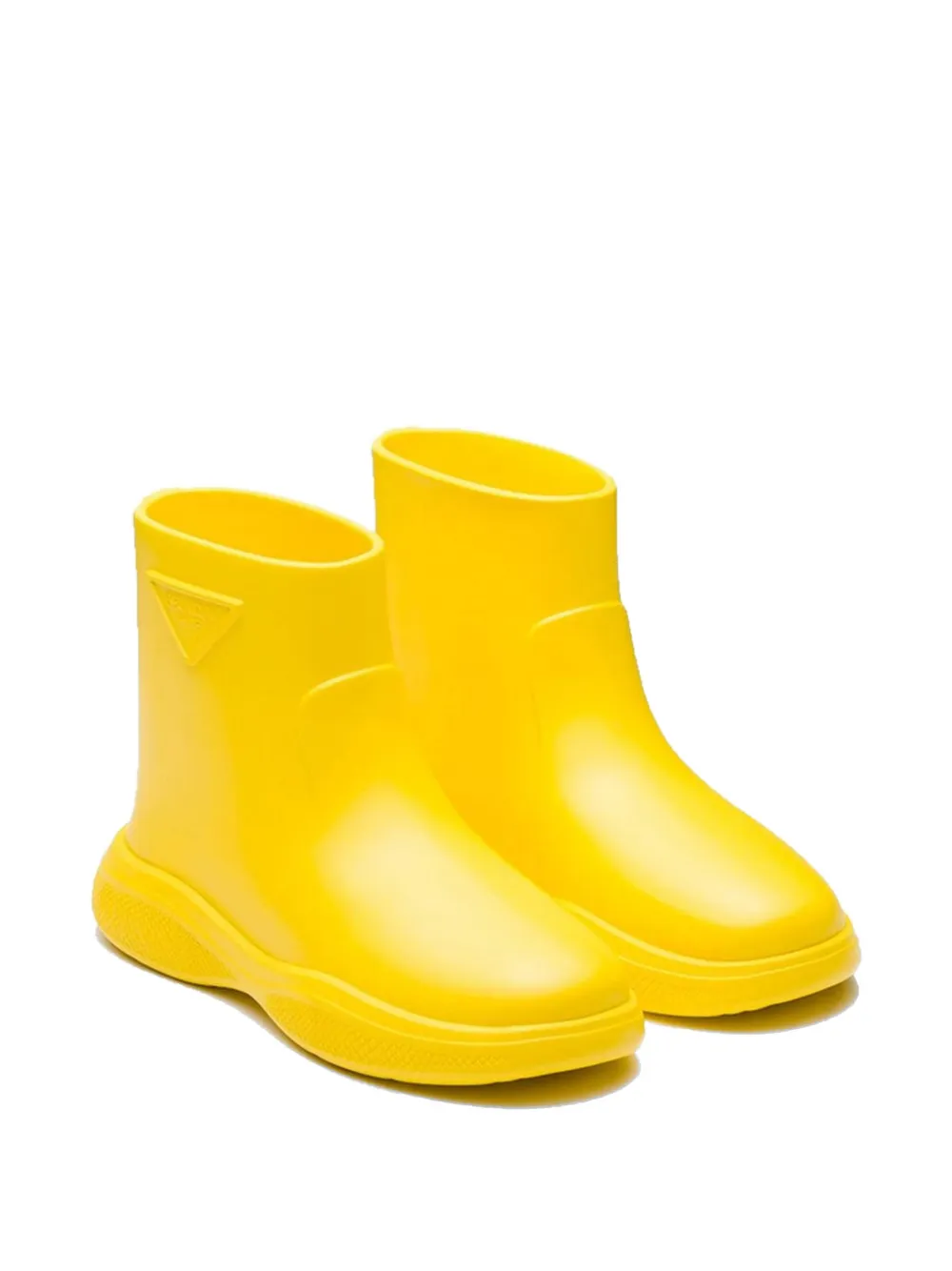 Prada logo-embellishment rain boots Geel