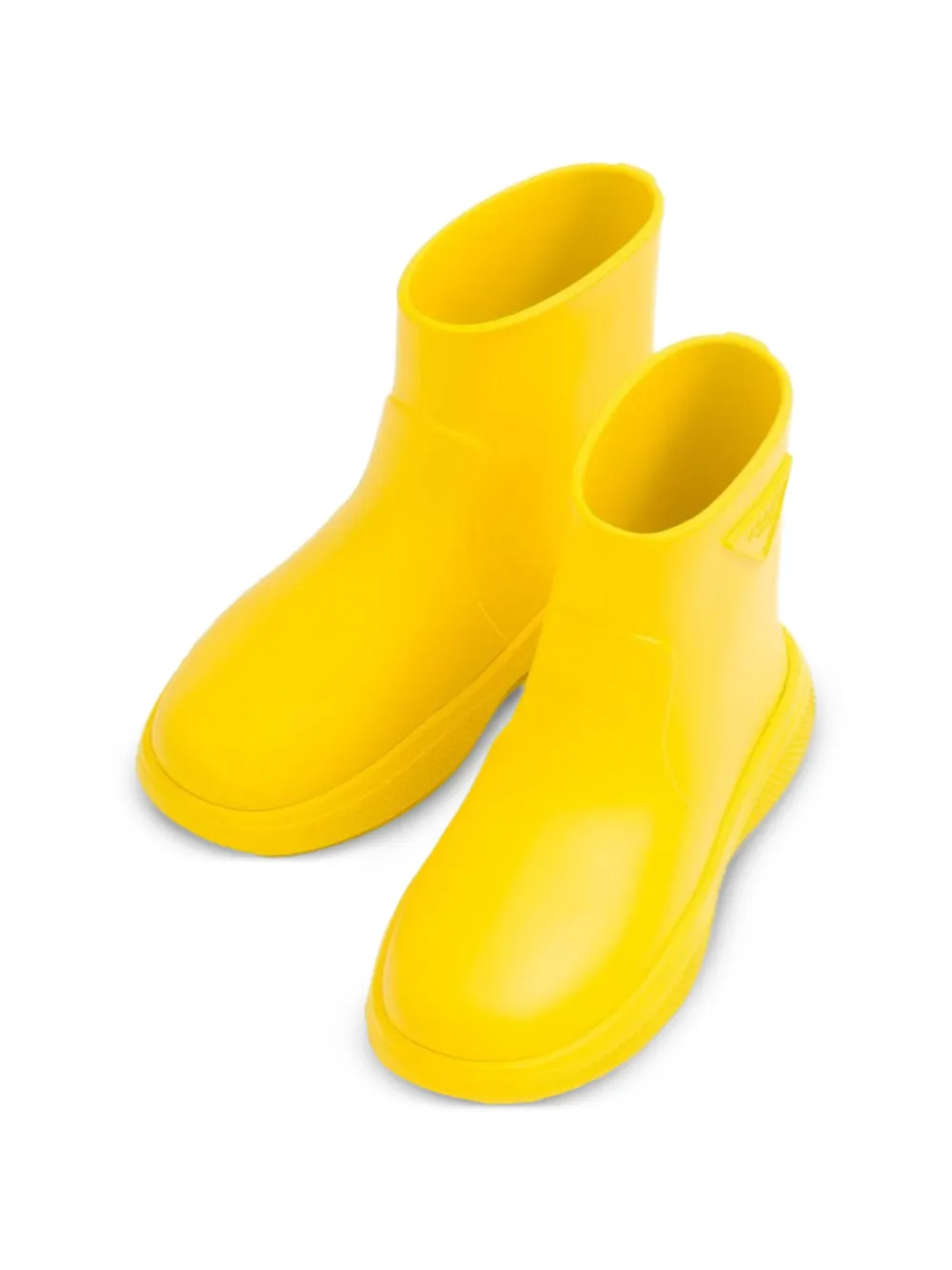Prada logo-embellishment rain boots Geel