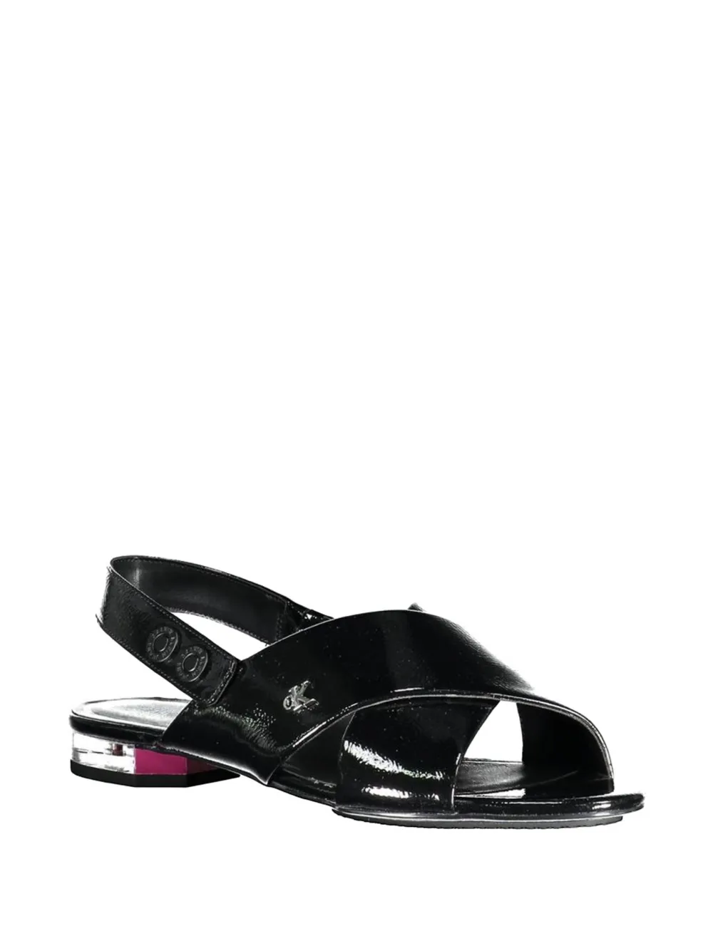 Calvin Klein cross-strap sandals Zwart