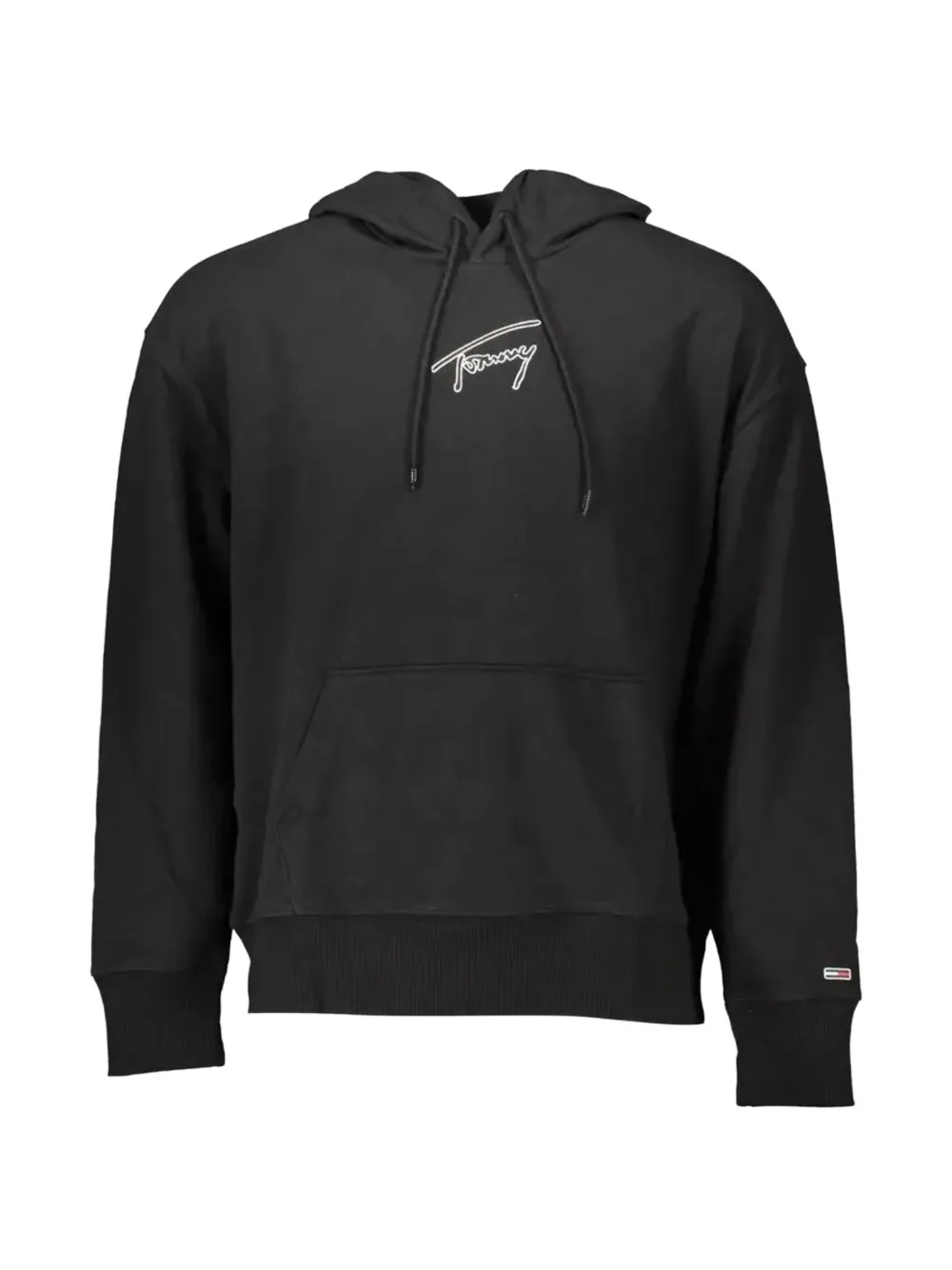 Tommy Hilfiger Ignature logo-embroidered cotton hoodie - Nero