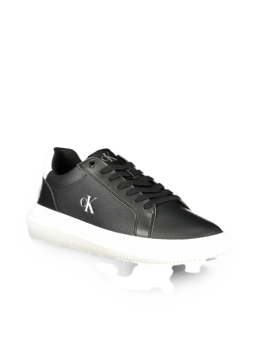 Calvin Klein Sneakers met textuur en logo-print Zwart